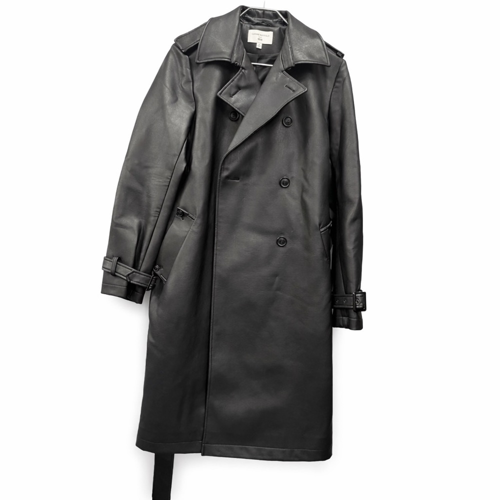 Black fake leather Carine Roitfeld Coat size medium